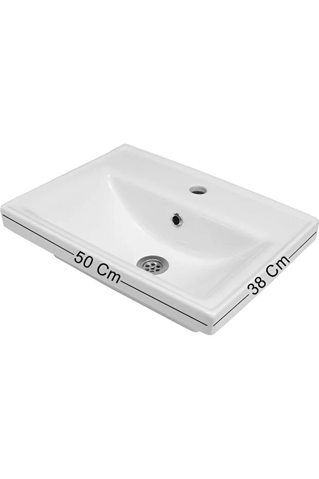 Kemer 50 Cm, Lavabolu, Aynalı, Banyo Dolabı, Mat Antrasit, Lavabo Dahil